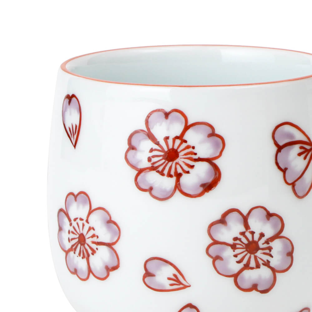 赤絵桜花文 湯呑 ｜ 有田焼の源右衛門窯公式オンラインショップ