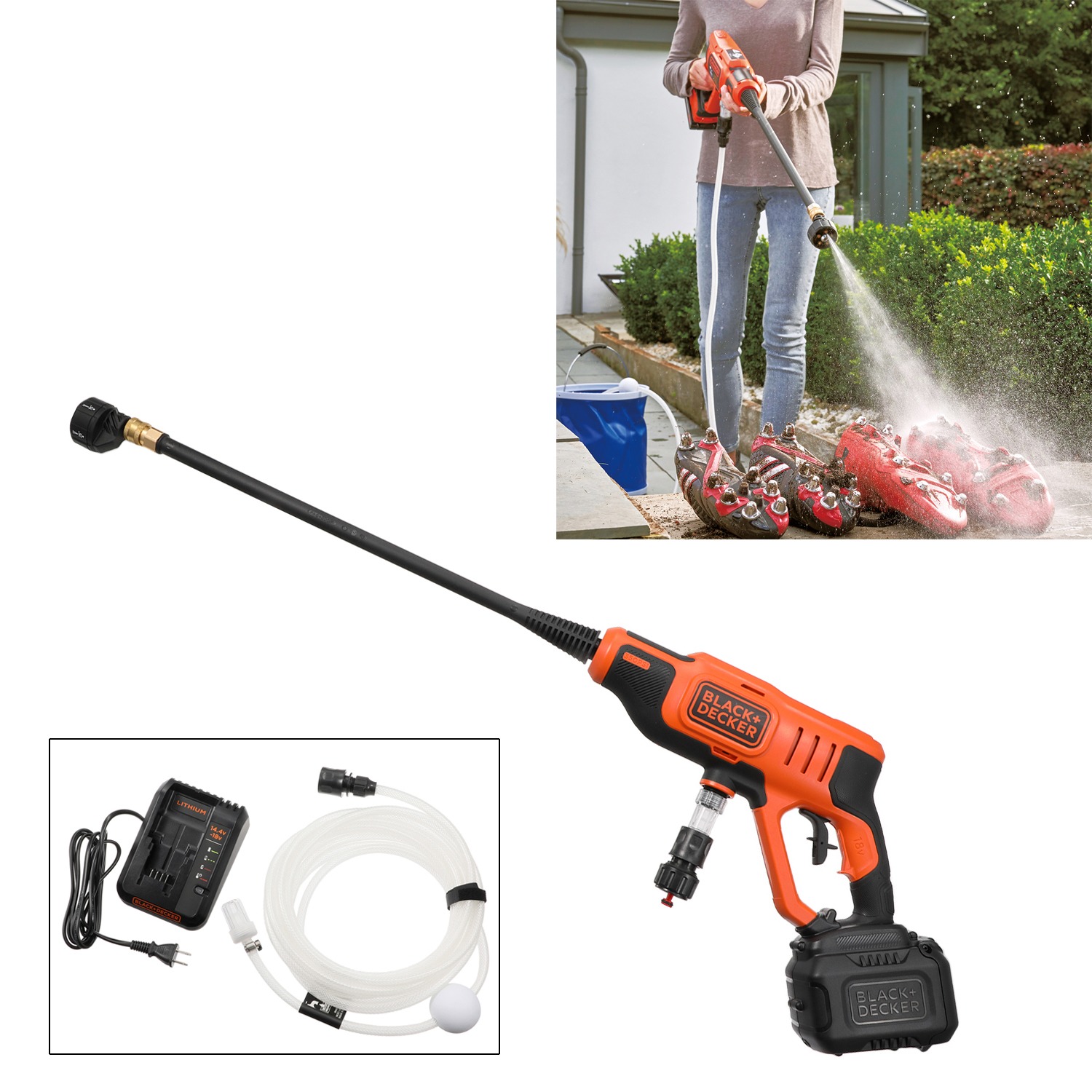 ブラック＋デッカー コードレス 18V高圧 ハンディウォッシャー