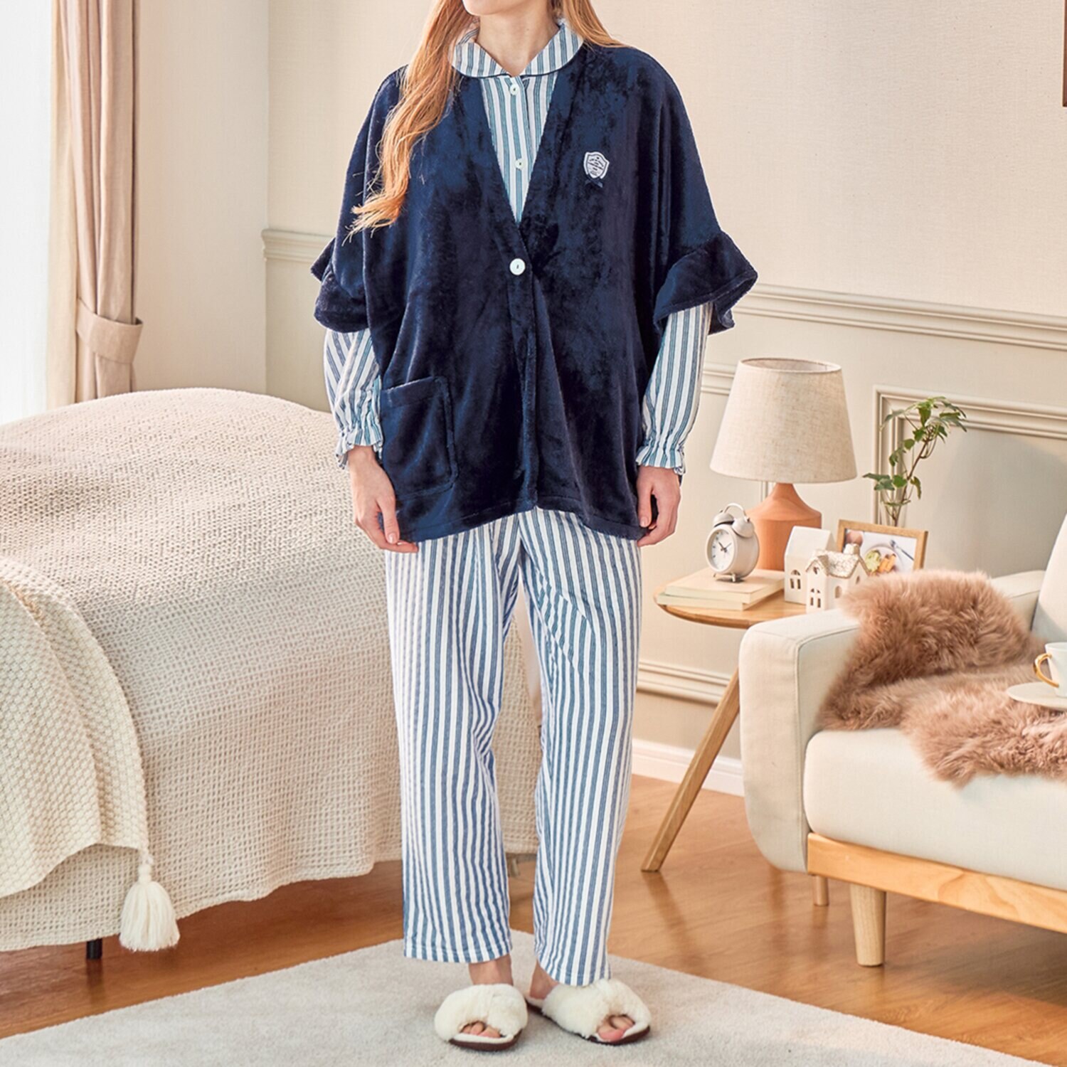 ナルエー ソフティスノーガウン＆ 中綿入り・コットン混 接結