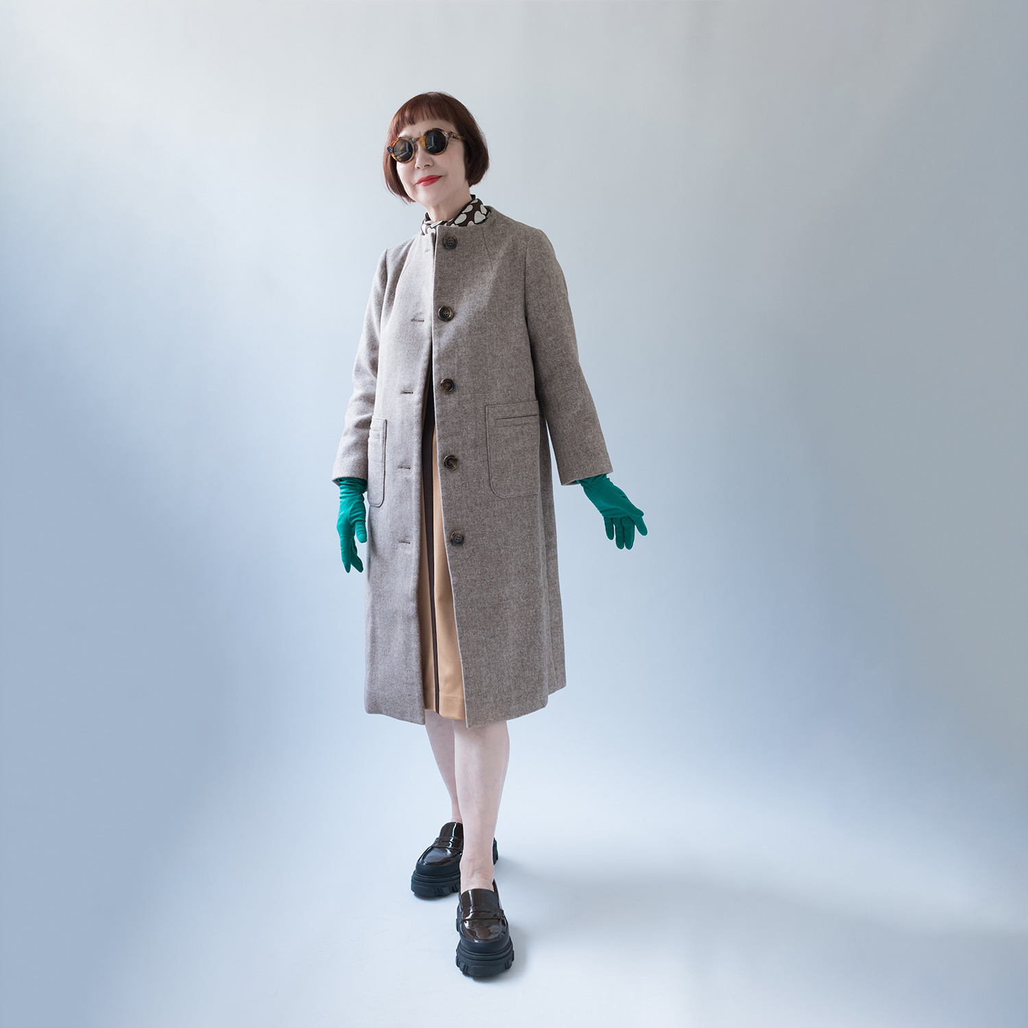 エムジェイアール バイ マチコ ジント ロンドン ヘリンボーン柄