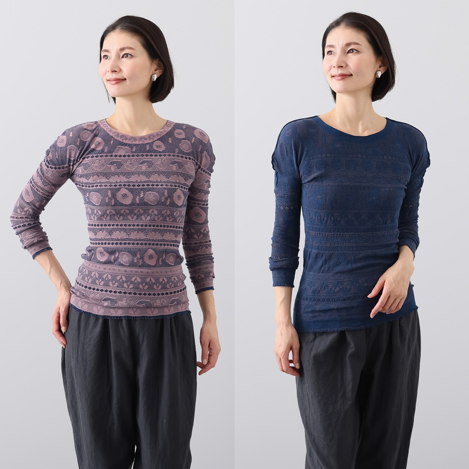 エム アンド キョウコ リバーシブル ラッセルレース プルオーバー