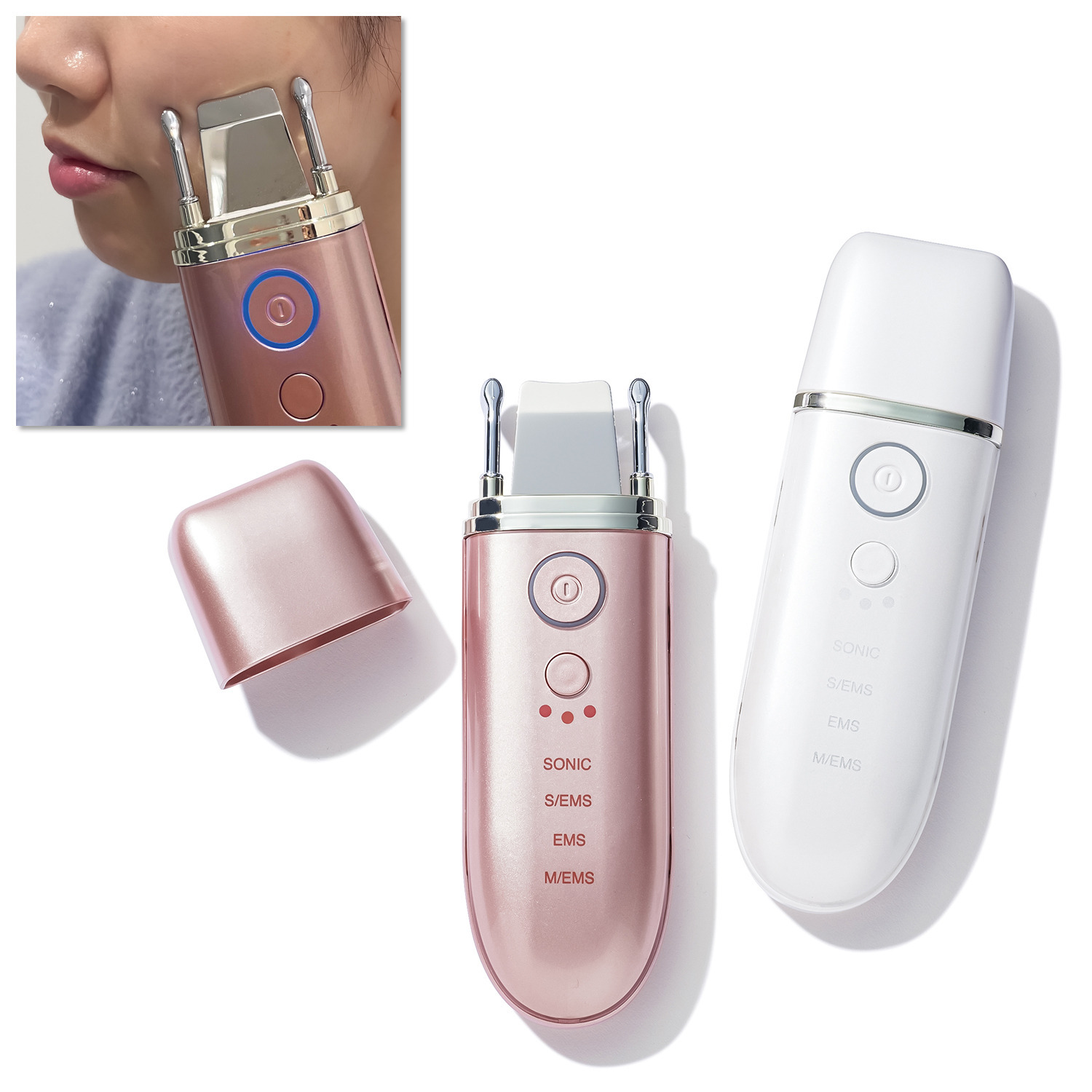 超音波の力で 毛穴汚れを浮かせて EMS機能で表情筋ケア イン