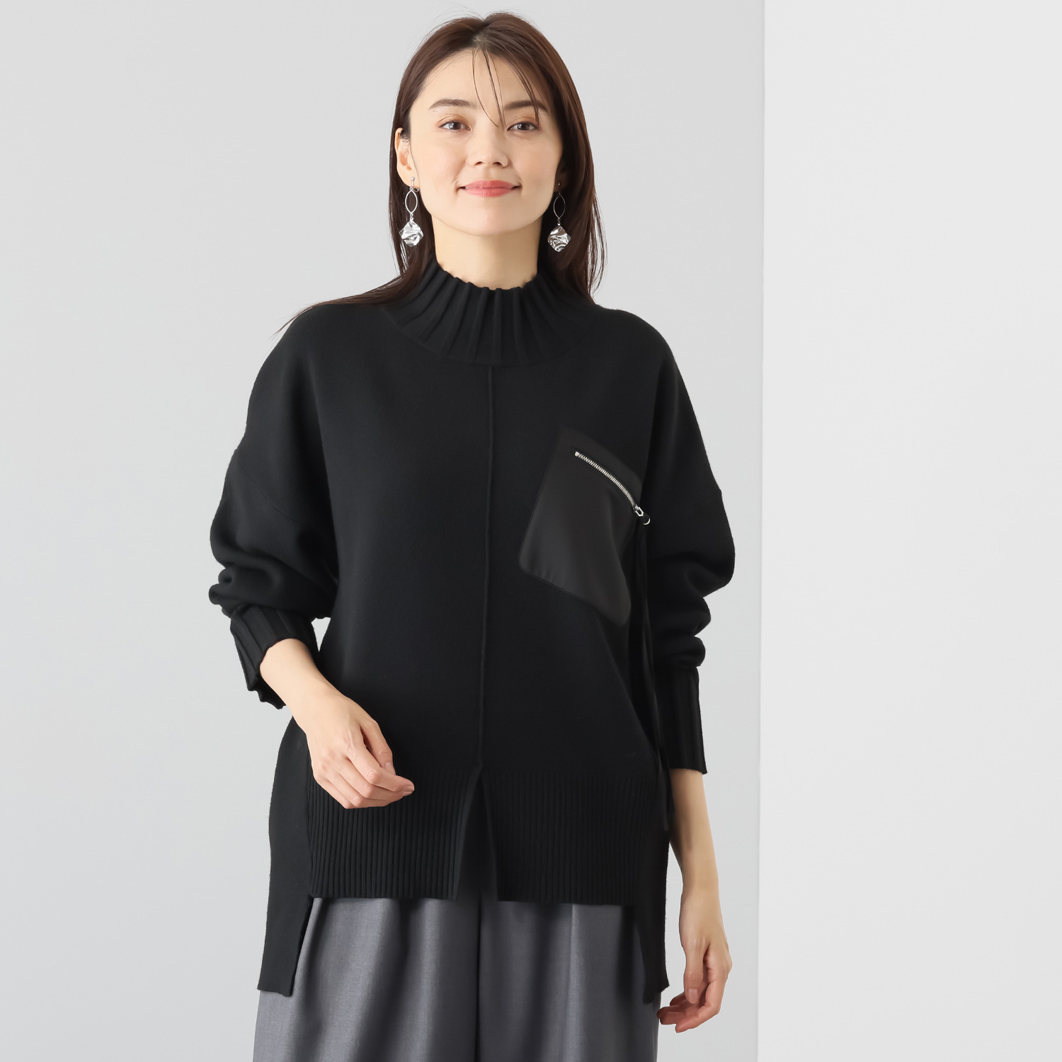 エイティーエイト ディグリー 胸ポケットアクセント ニットプル