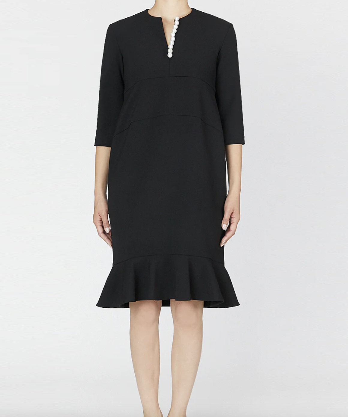 38サイズ】ペプラムロングスリーブパールドレス YOKO CHAN（ヨーコ