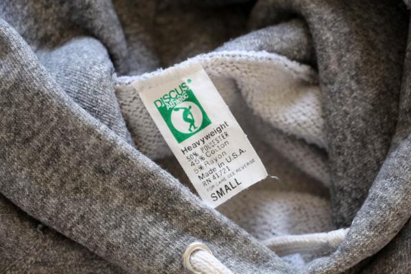 80s USA製 DISCUS WISCONSIN バッキー スウェットパーカー 杢グレー S