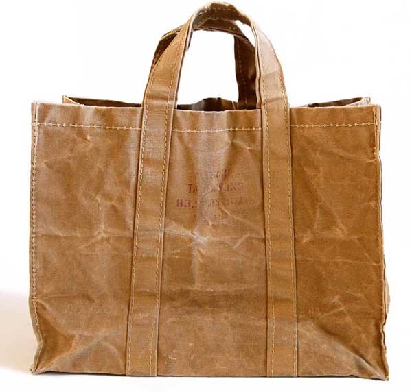 ビンテージ UNKNOWN ステンシル ワックスコットン トートバッグ カーキ
