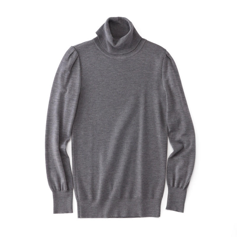 リブタートルニット グレー | SINME