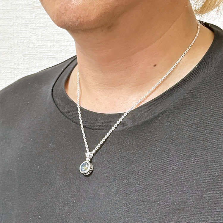 アクアフォーティス アラベスク ストーン シルバー ペンダント