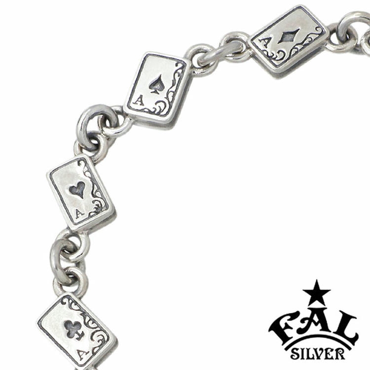 F.A.L FAL(エフエーエル) IVC シルバー ブレスレット Sサイズ トランプ