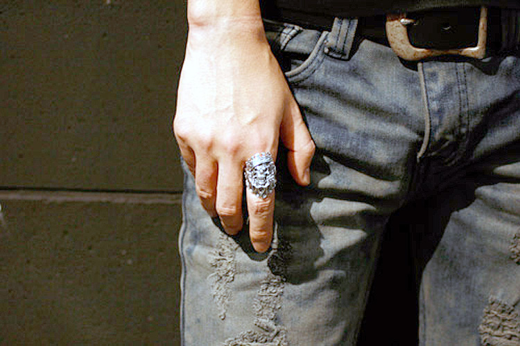 エフエーエル F.A.L FAL アナーキー スマイル シルバー リング スカル