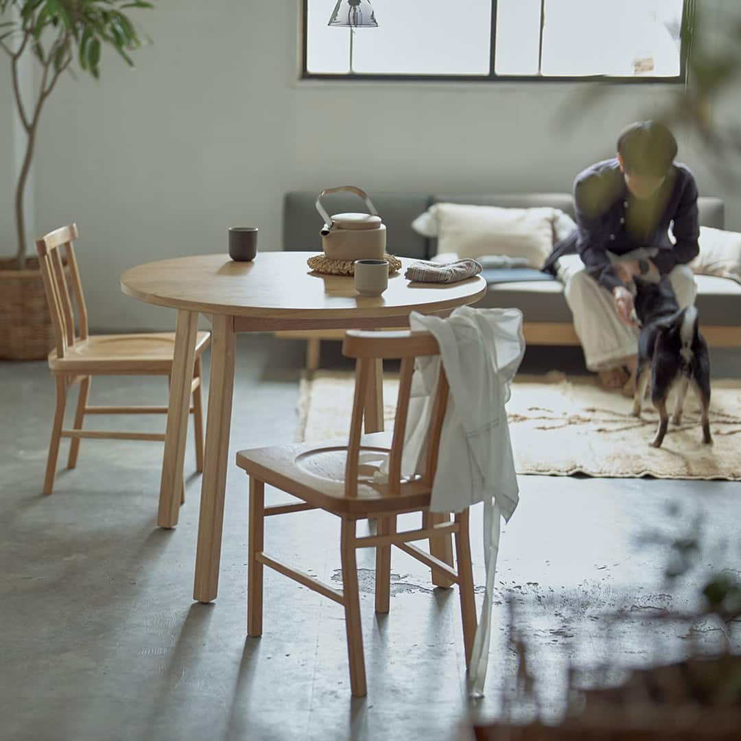SIEVE】 マージ ダイニングテーブル ラウンド 110(110 ナチュラル