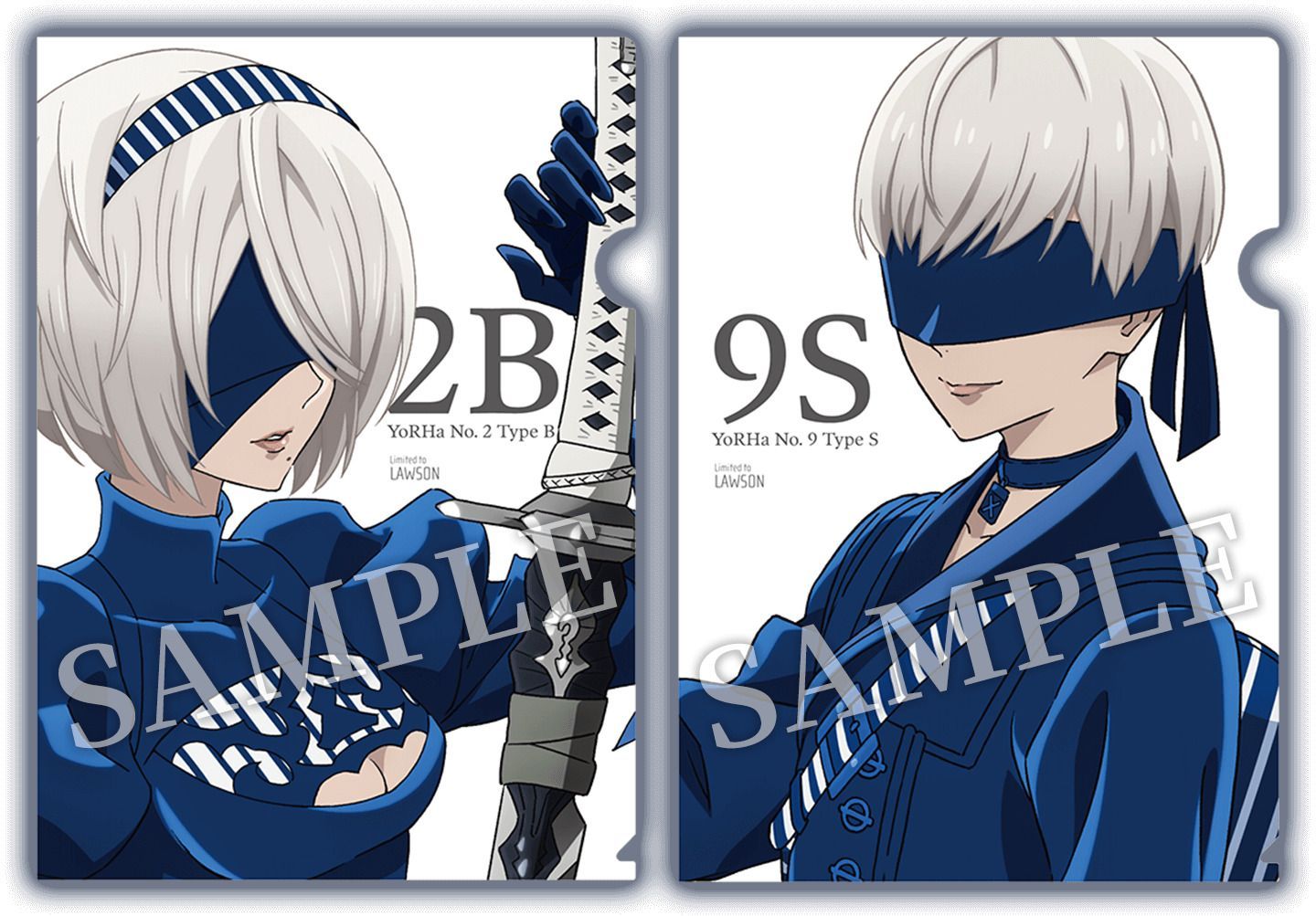 ローソン「ニーアオートマタ」クリアファイル先着プレゼント、2B・9S計