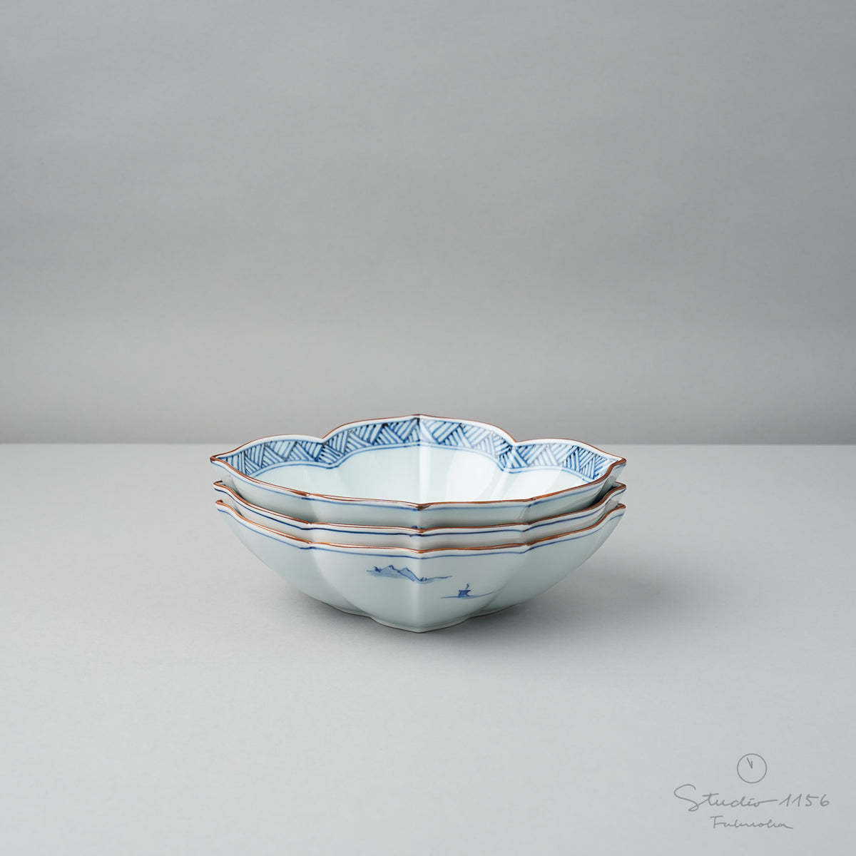 波佐見焼 染付 木瓜型向付中鉢 18cm 洸琳窯の通販｜Studio1156