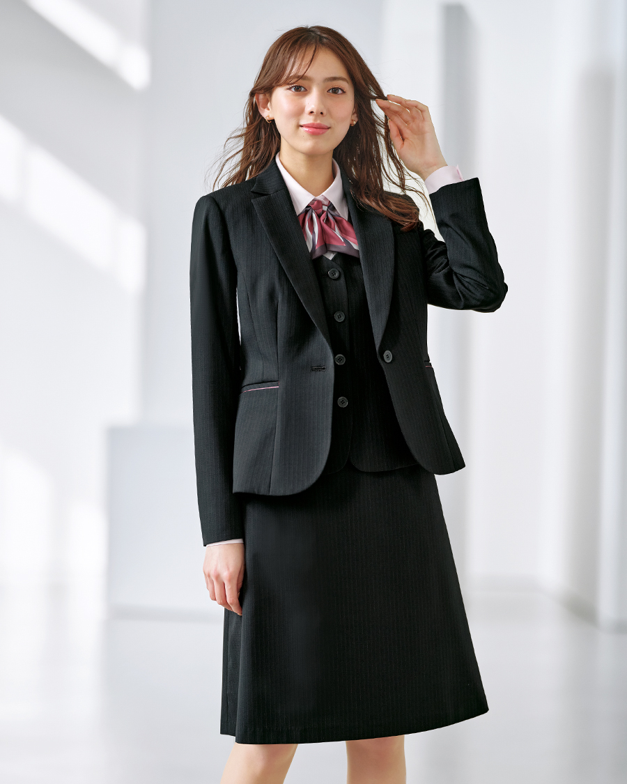 すごラク 【ベルベット・ストライプ】Aラインスカート | ユニフォーム