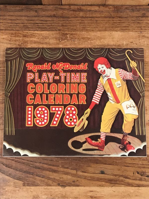 Ronald McDonald Play-Time “1978” Coloring Calendar マクドナルド