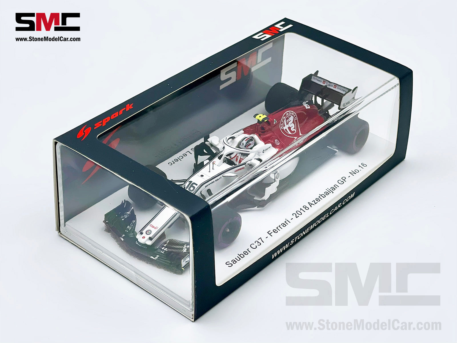 1:43 Spark Alfa Romeo C37 #16 Charles Leclerc Azerbaijan 6th 2018
