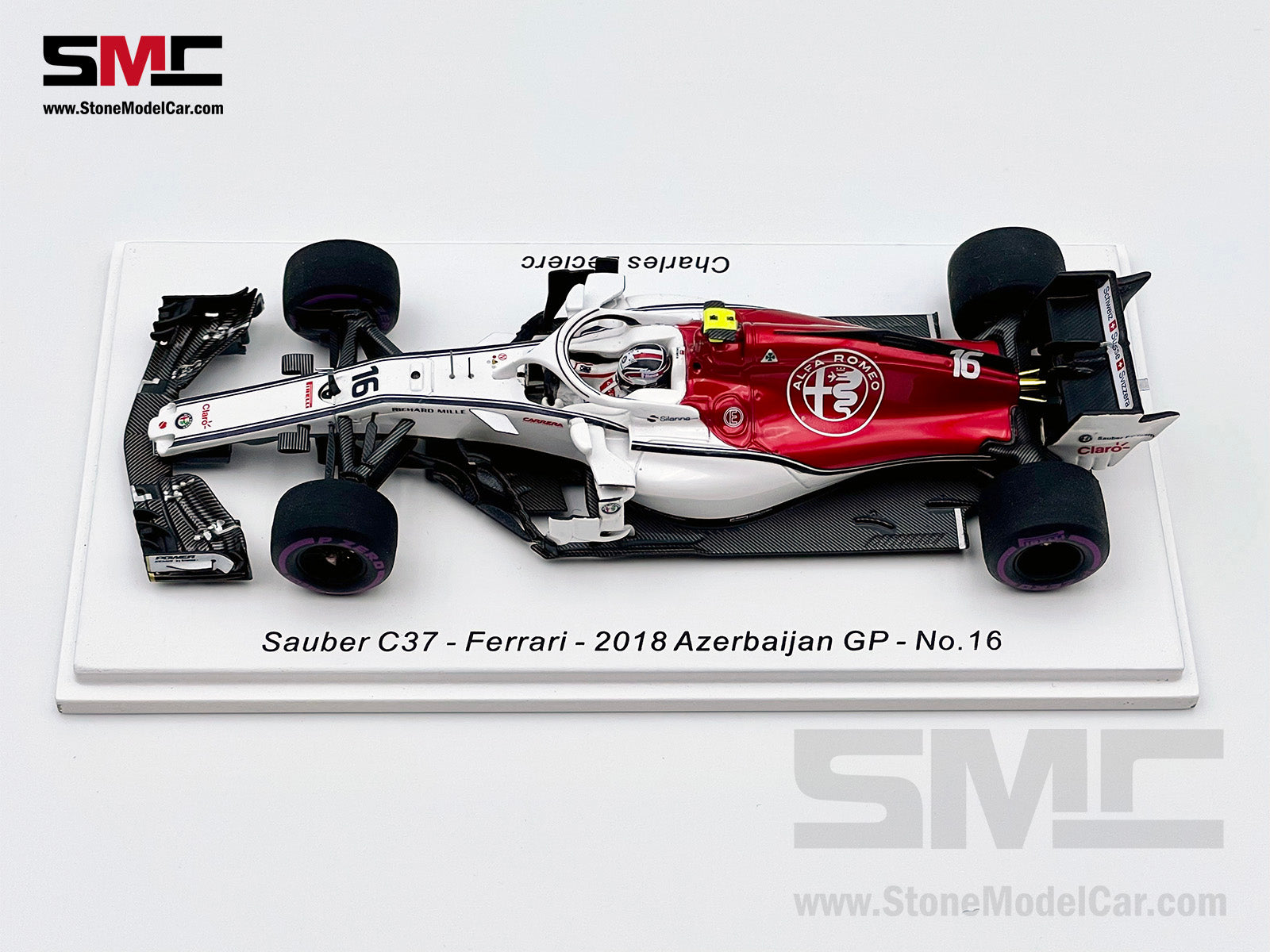 1:43 Spark Alfa Romeo C37 #16 Charles Leclerc Azerbaijan 6th 2018