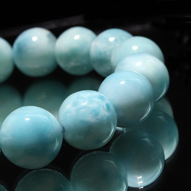 ブレス ラリマー＜ドミニカ産＞ 丸 約12mm 不安をやわらげる 浄化