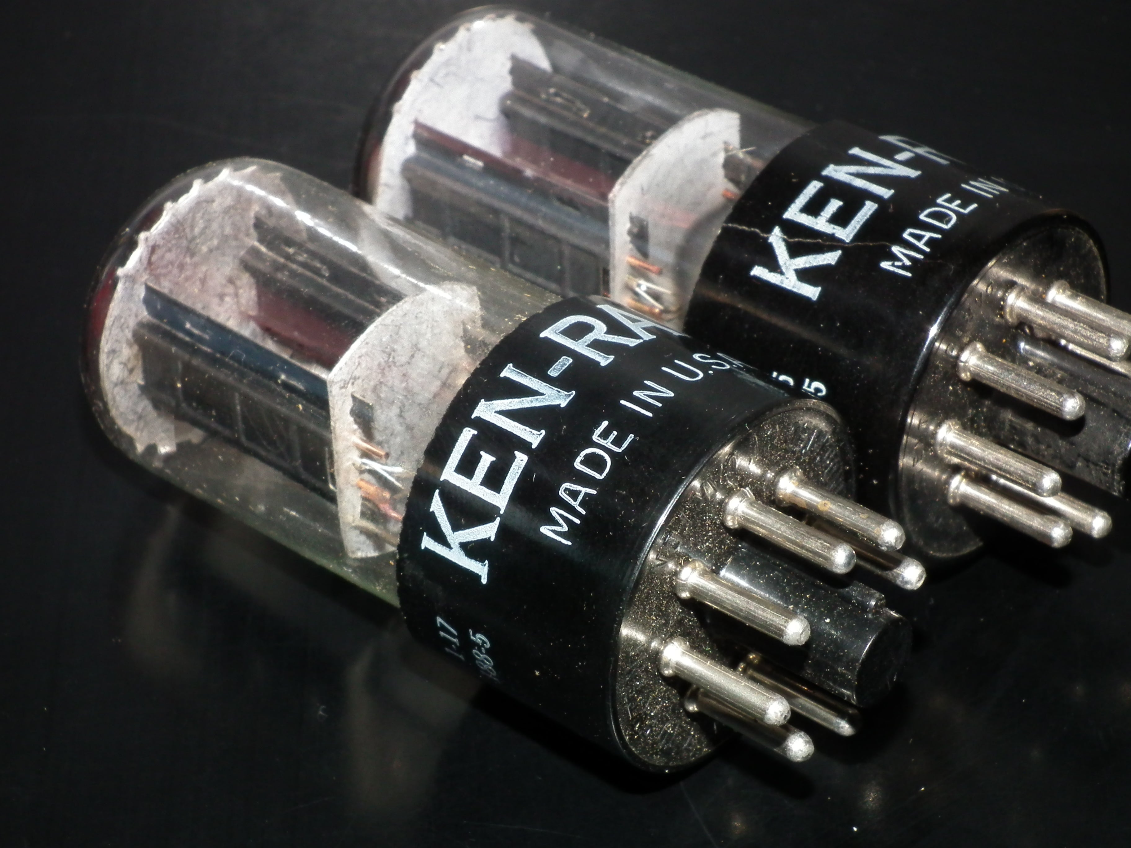 6SN7GT Ken Rad Square Getter 188 Codes Matched Pair (2 tubes