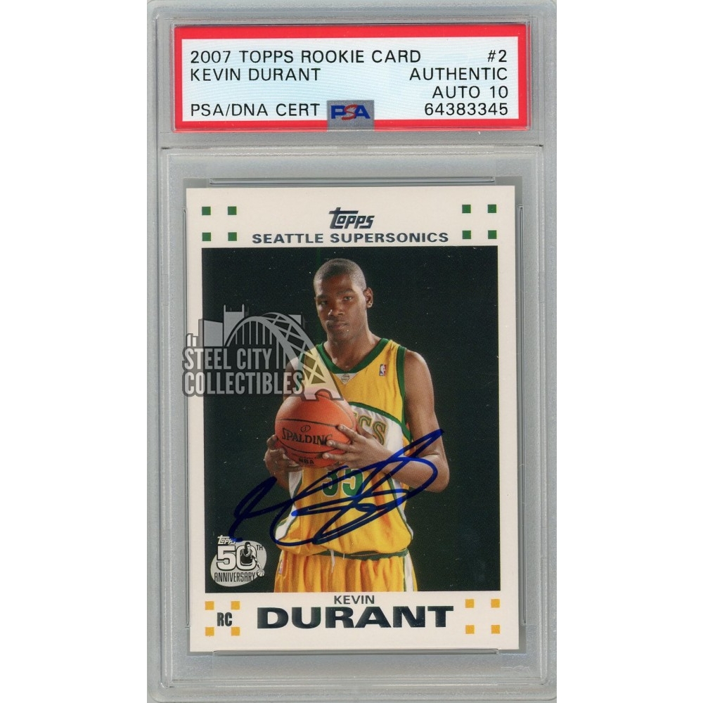 Kevin Durant 2007-08 Topps Basketball Autograph Rookie Card - PSA