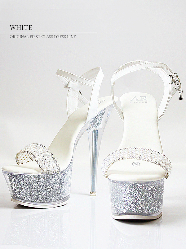 ANGEL R/エンジェルアール】17cmヒール/ パール/ ビジュー/ ワンベルト