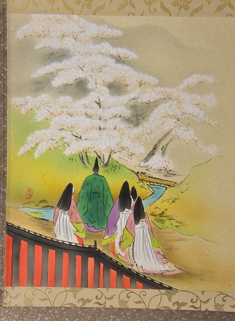 横物軸 醍醐桜 「太平春」 戸上明道画賛 すいぎょく園｜創業百年、お茶