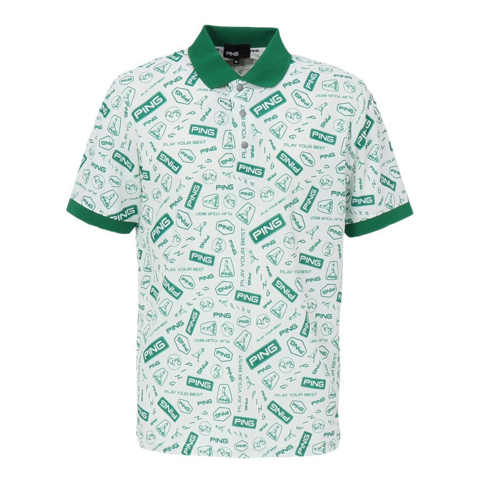 ピン（PING）（メンズ）ゴルフウェア 総柄プリント 半袖ポロシャツ 621