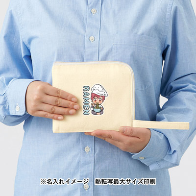 キャンバスL字ファスナーフラットポーチ（S）｜TP-0007【オリジナル