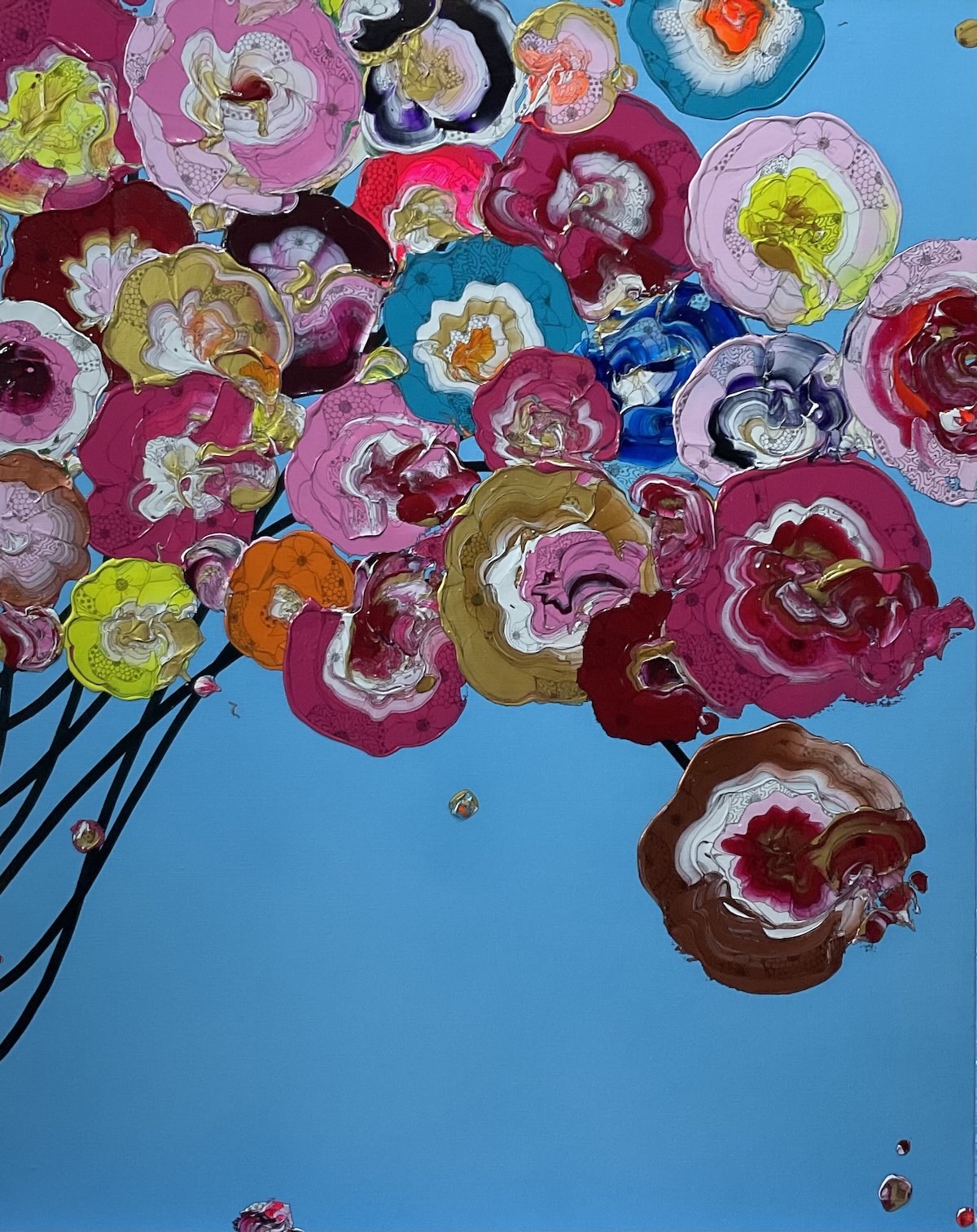 Yuta Okuda Combines Blotches of Paint with Delicate Lines to