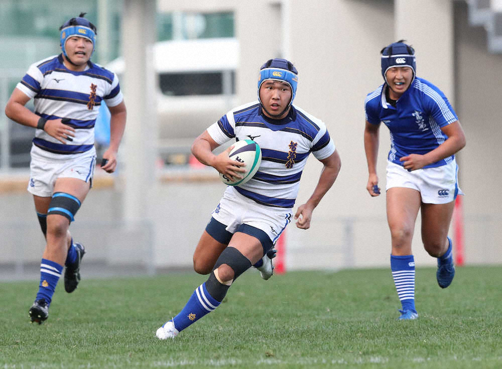 石見智翠館20トライで132点！OB日本代表茂野の激励に応える独走