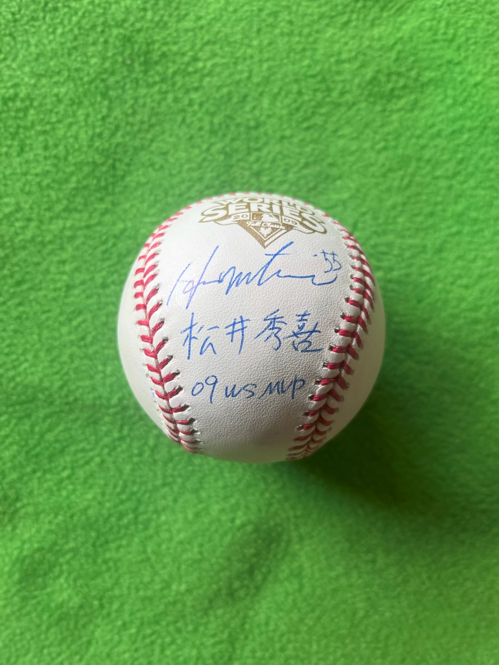 松井秀喜Hideki Matsui#55 直筆サインw/KANJI&09 WS MVP書き込み入り