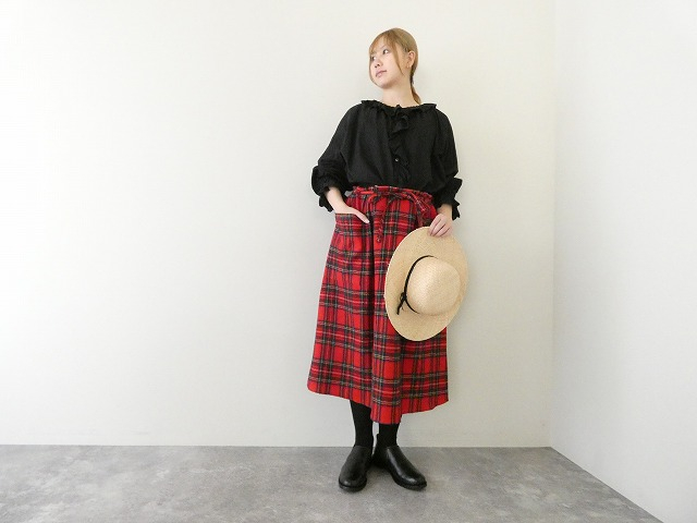 R&D.M.Co-(オールドマンズテーラー) WOOL TARTAN CHECK STRING SKIRT