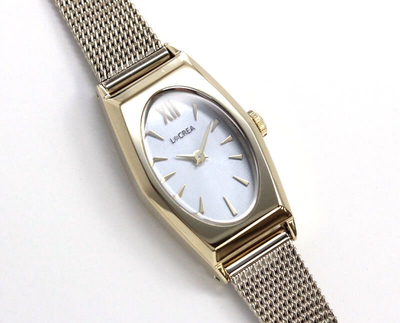 LCREA(ルクレア) OVALE ソーラー腕時計 LC2003-GPMGP メッシュベルト