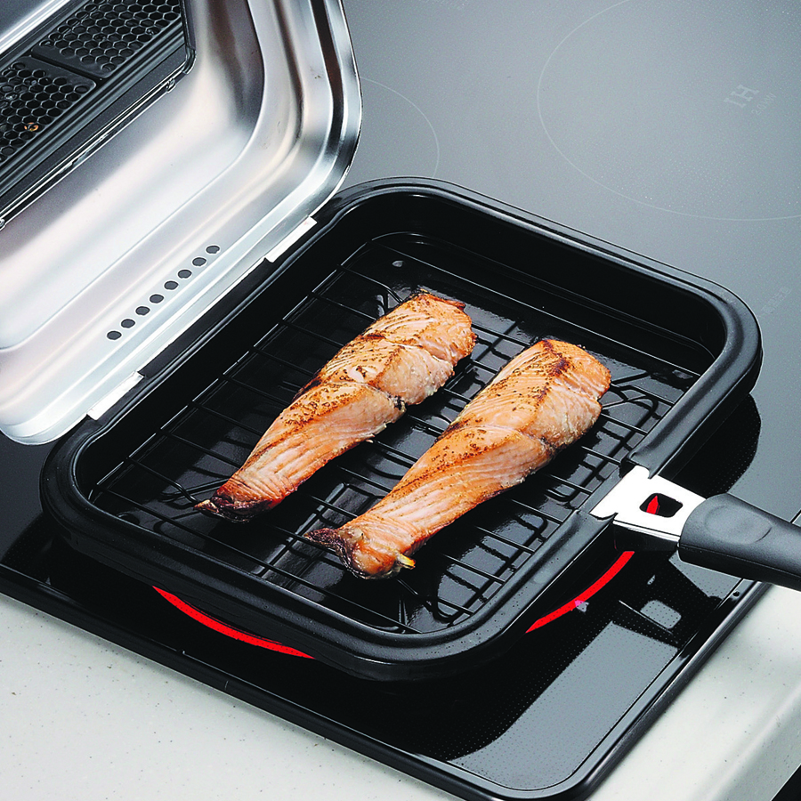 こんがり工房 IH対応ガラス窓付ロースター H-8578