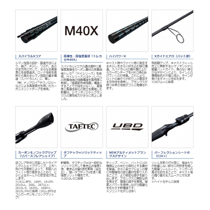 シマノ ポイズングロリアス 267UL+ バスロッド [2021年モデル]【大型