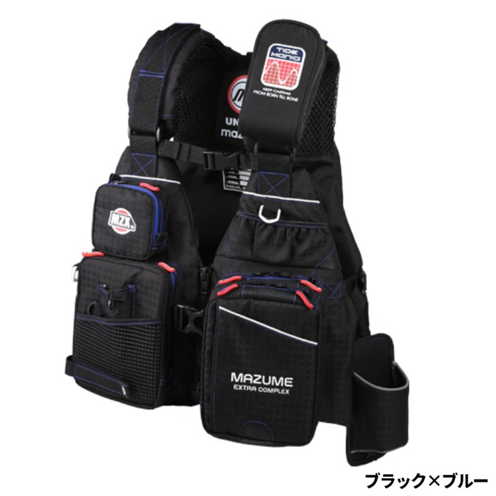 MAZUME EXTRACOMPLEXブラックライフジャケットロッドホルダー付き