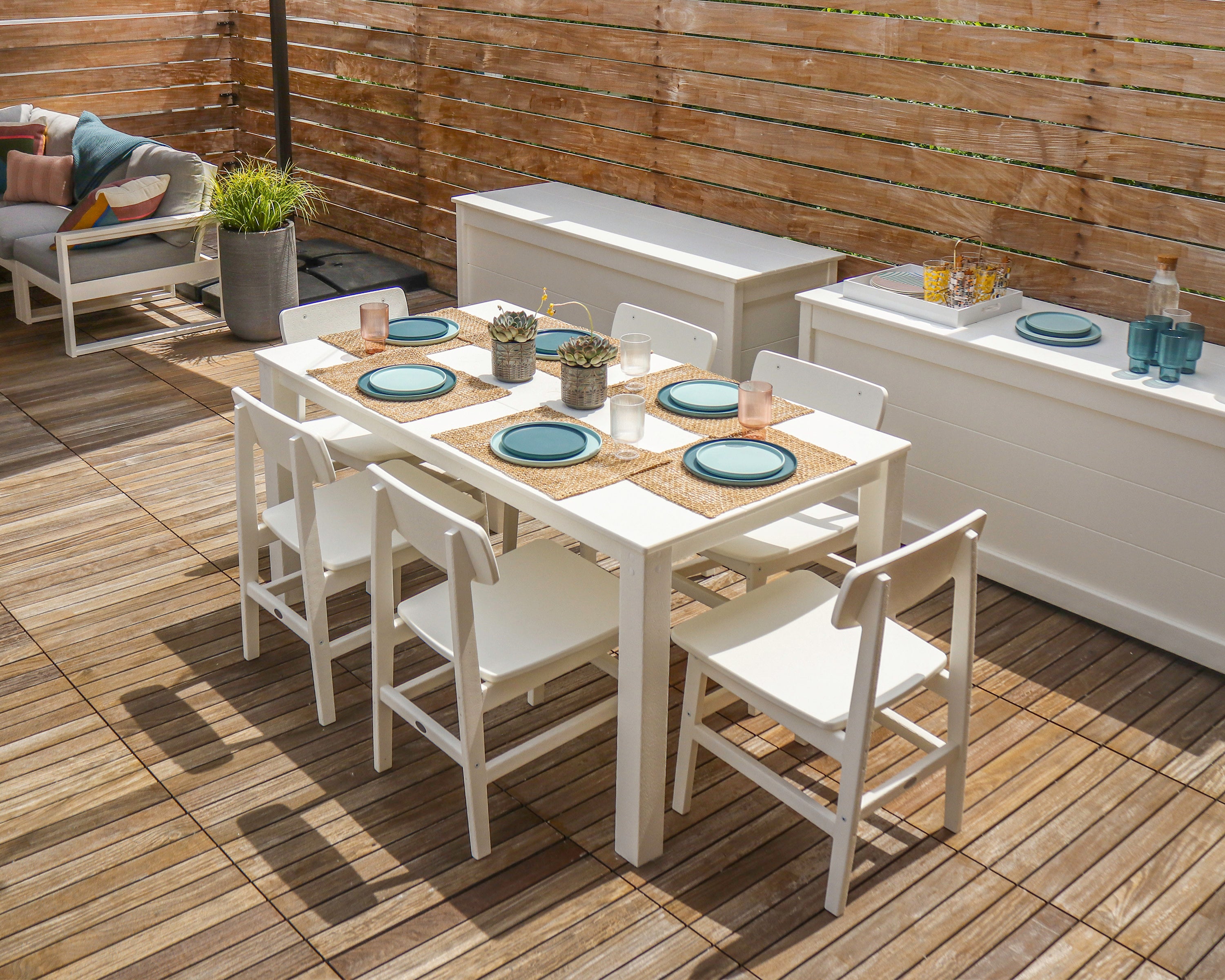 Modern Studio Urban Chair 7-Piece Parsons Table Dining Set