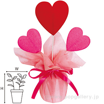 バレンタインラッピングポット: 季節装飾・造花｜販促物・販促通販の