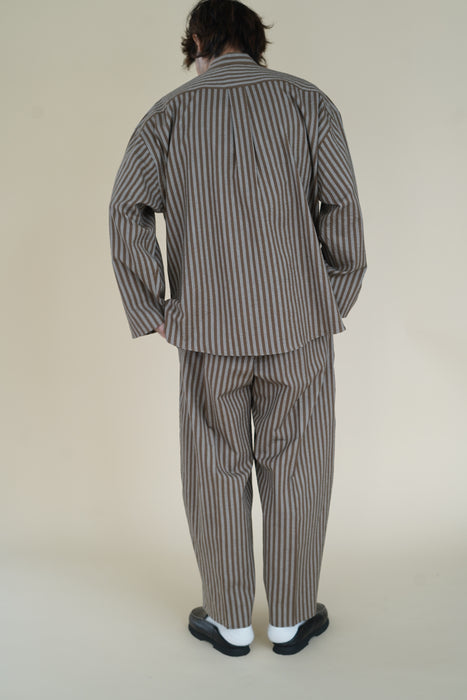 CRISTASEYA PYJAMA SHIRT in BROWN STRIPES – PORT