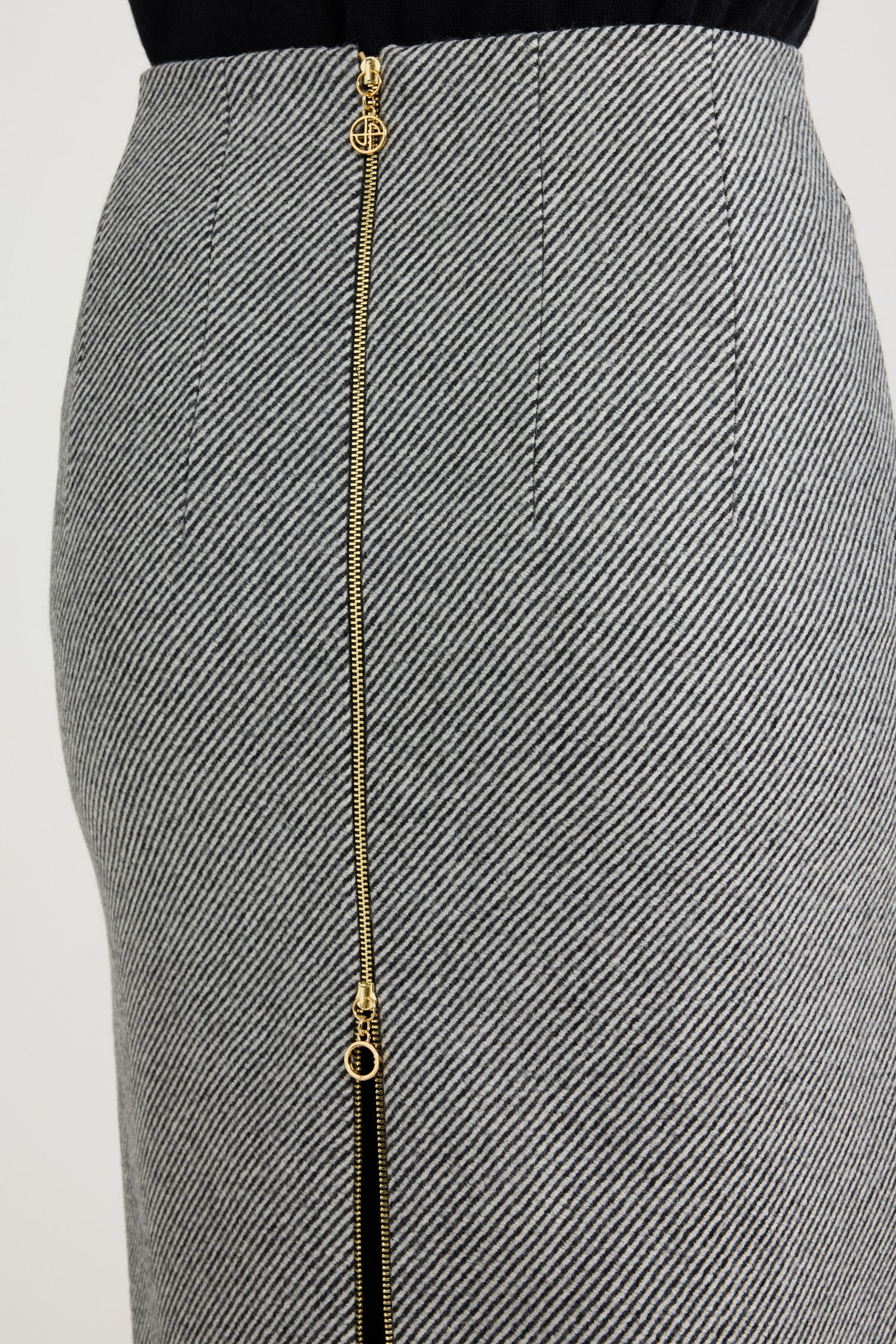 Patou | Zip-back midi pencil skirt in textured wool