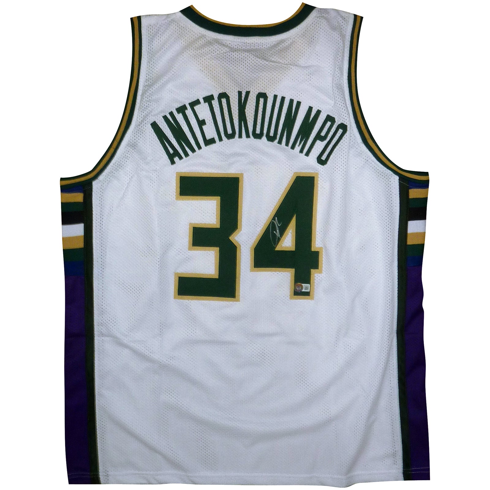 Giannis Antetokounmpo Autographed Milwaukee (White #34) Custom