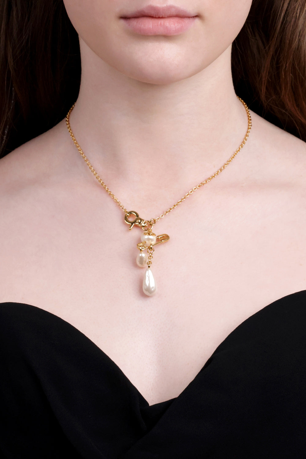 Claude Small Pendant Necklace | Gold/White – Parlour X