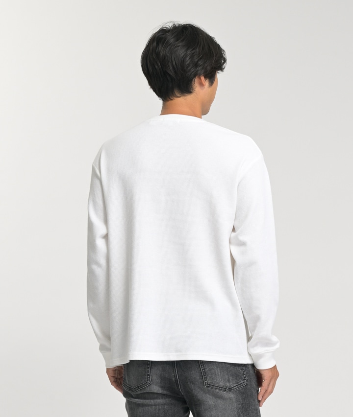 USAコットン】ワッフルTシャツ(Mサイズ ホワイト): メンズ