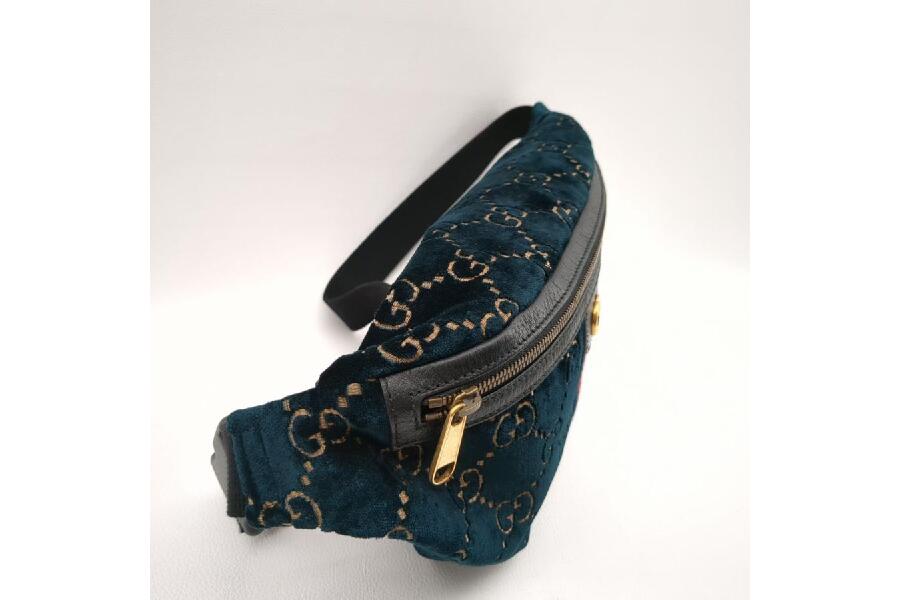 グッチ 574968 204046 ウエストバッグ ネイビー GGベルベット ボディ