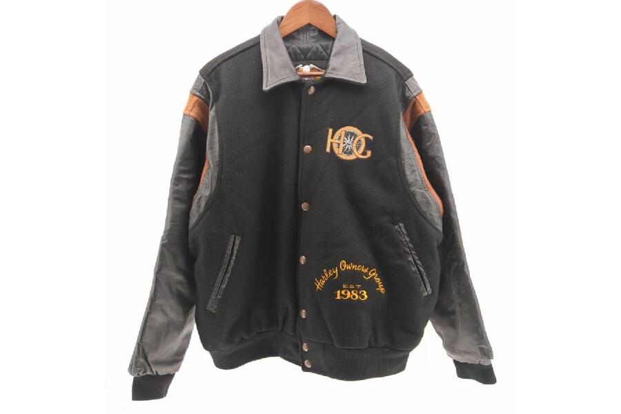 HARLEY-DAVIDSON スタジャン ブラック×ブラウン SIZE M 90's ハーレー