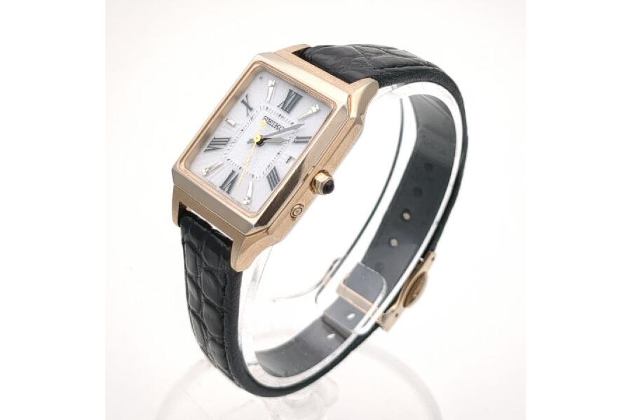 セイコー ルキア 腕時計 1B32-0AM0 ソーラー電波 レザー ベルト 9O0069