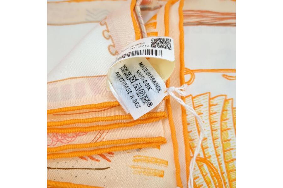未使用品】 HERMES エルメス カレ90 シュヴァルスコープ オレンジ