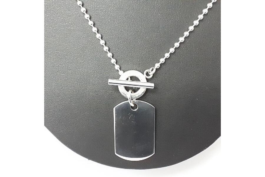 グッチ ネックレス シルバー925 GUCCI ドッグタグ 50cm SILVER925 新品