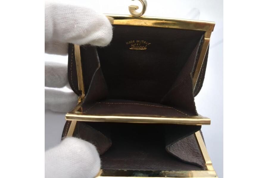 GUCCI グッチ がま口コインケース 小銭入れ オールドグッチ ブラウン