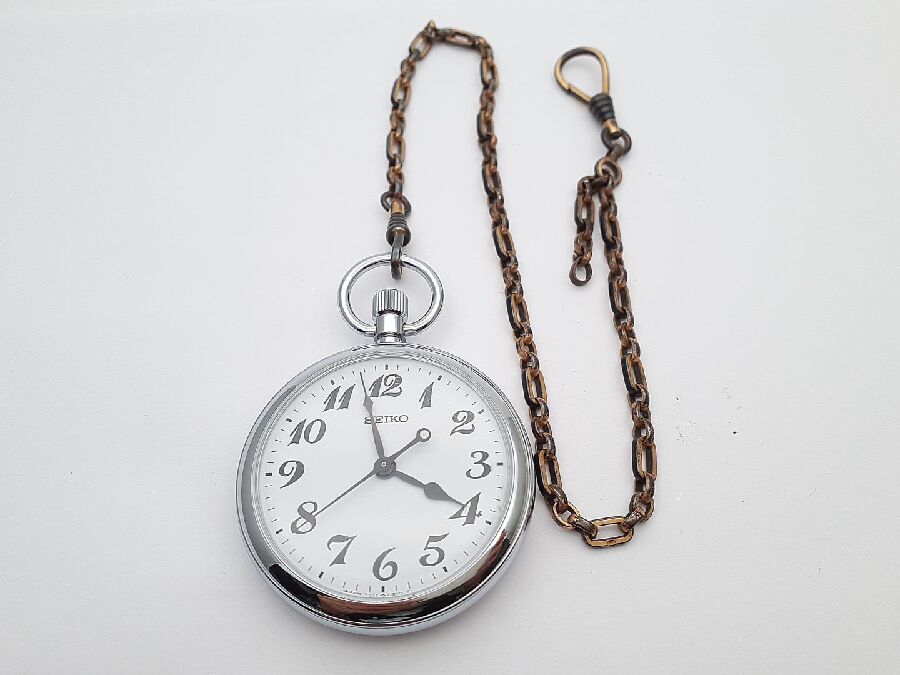 セイコーの懐中時計（鉄道時計）を買取りました。箱付きで社外品